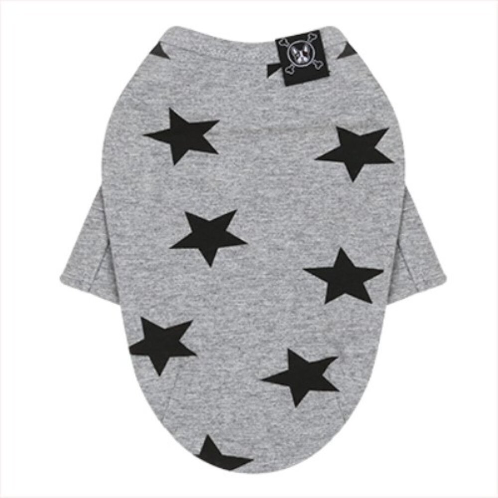 Puppy Angel Long Sleeve Star Shirt in Gray S/M - NEW!